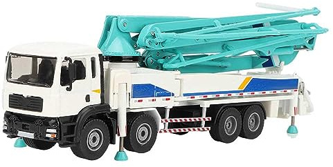 Pissente Concrete Pump Truck Model, Durable Alloy Construction Vehicle with Movable Parts, for Children Aged 8 and Up, Ideal for Role-Playing and Learning