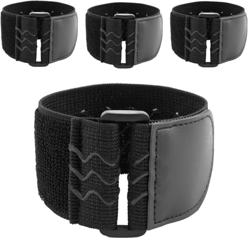 LOLANIUT 4 stücke klettverschluss gurtband, 40 x 5 cm elastisches klett kabelbinder mit anti-rutsch silikon, wiederverwendbare klettband,klettband kabelbinder für fahrrad, hose, ski, garten