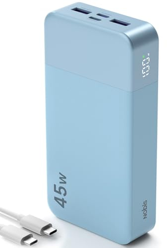 NOBIS 45W Power Bank Fast Charging 20000mAh Portable Charger | Battery Pack, 2*USB-C & 2*USB-A, Digital Display, Small Current Mode, Compatible with Phone 17 S25