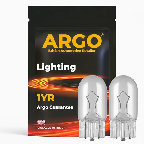 Argo 501 Bulbs Halogen 5w T10 W5w Bulbs 12v | 194 168, Number Plate Light, Car Van, Long Lasting, Bright Clear, Halogen Side Light Parking, Dome Map Boot Interior
