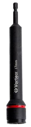 C.K Tools Vorteck Extra Deep 17mm Nut and Bolt Driver, 152mm Long Reach with 100mm Pass Through Depth, 1/4 Inch Hex Quick Lock Shank, 50BV30 Steel Impact Compatible for Cable Trays CK T4530 17
