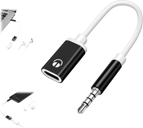 Cavo adattatore audio da 3,5 mm maschio a USB C femmina per cuffie analogiche, convertitore da tipo C a jack da 3,5 mm per smartphone, tablet, nero