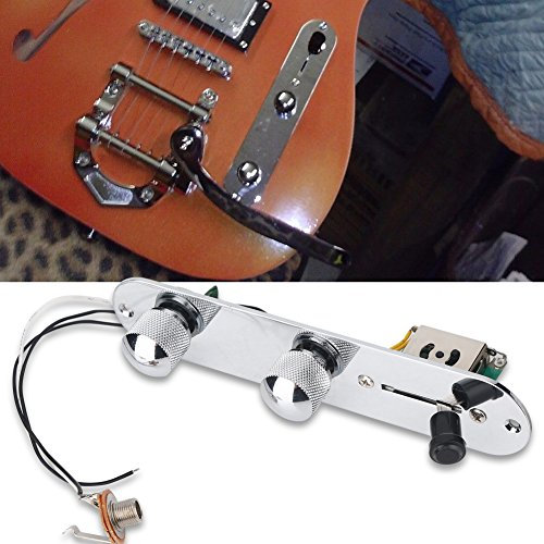 Telecaster Control Plate Loaded Chrome Plated Metal 3-Way Switch Prewired Tele Control Plate Tele Guitar Control Plate for Tele Guitar Replacement Parts