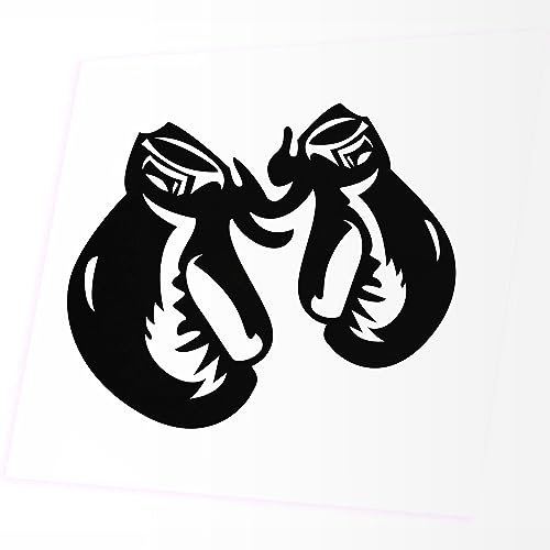 JINTORA - Autoaufkleber Tuning - Boxhandschuhe - 109x90mm - Auto Aufkleber - Bus - Fenster - Heckscheibe - Camper - wetterfest - Outdoor Sticker - Auto Deko - LKW - Tuning Selbstklebend - schwarz