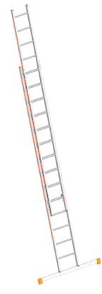 Layher Schiebeleiter 2 x 14 Sprossen / 400 cm - 710 cm Länge Leiter Stehleiter TOPIC zweiteilig Alu Aluminiumleiter Bauleiter Anlegeleiter