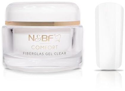 N&BF UV + LED Fiberglasgel Comfort Line Klar | 30ml hochwertiges Profi Fiberglas Gel dickviskos | Grundiergel + Aufbaugel mit Fiberglaspartikeln | besonders stabil & bruchfest | Made in Germany