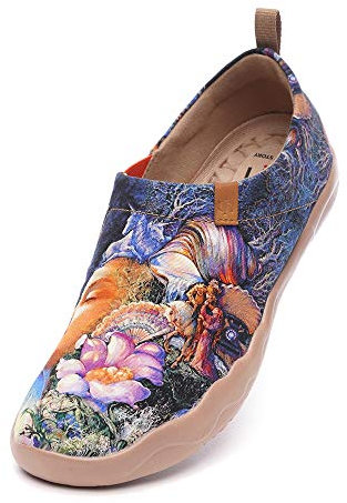 UIN Damen Leinwand Slip Ons Reise Schuhe Mode Gemalte Bequeme Gehende Turnschuhe Throw Me a Kiss (35)