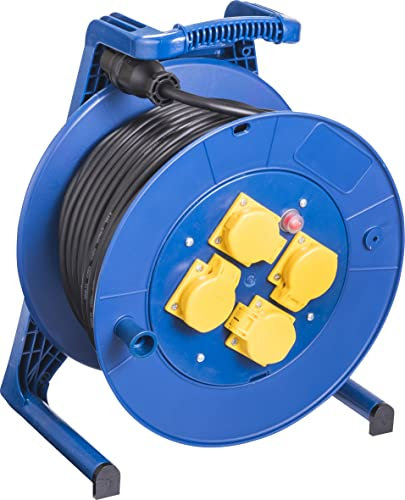 JUMBO® L Kabeltrommel mit 4 Steckdosen H07RN-F Leitungsfarbe schwarz, Querschnitt 3 x 1,5 mm², Länge 40 m