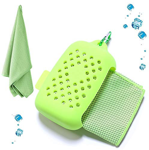 EasyULT kühlendes Handtuch, Kühltuch Kühlhandtuch, Mikrofaser Handtücher Schnelltrocknend Sporthandtuch Strandhandtuch Reisehandtuch für Fitness Gym Yoga and Outdoor Sports(Grün)