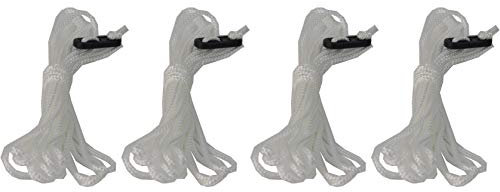 Savage Island Guy Rope 4 Pack 2.4 Metres Ropes Lines With Runners Tent Camping (2.4m, White)