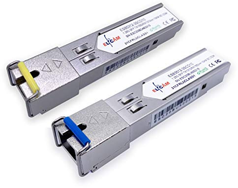 Elfcam® - SFP 1,25Gbs, Conector de Cable de Fibra Óptica Monomodo SC, 10KM DDM (TX 1310nm et TX 1550nm)