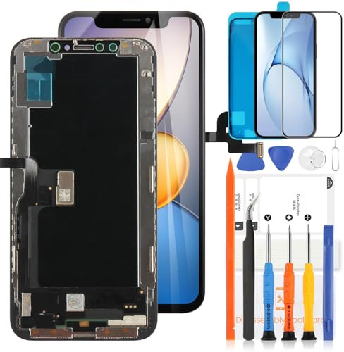 OLED Ersatz-LCD-Bildschirm für iPhone XS 5,8 Zoll (Modell A1920, A2097, A2098, A2099, A2100) LCD Display Touchscreen Digitizer Full Glsss Reparatur Kits Montage mit Werkzeugen + gehärtetem Glas