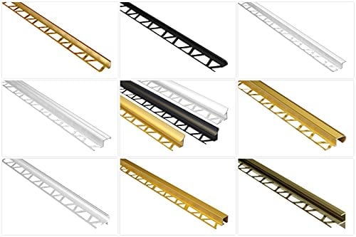 Rail de carrelage Effector en aluminium anodisé - protection des bords de carrelage - (profilé de quadrant argenté) profilés de bord de carrelage recouvrant le rail de transition