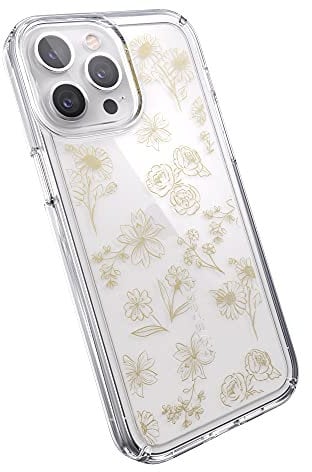 Speck Products Gemshell Print iPhone 13 Pro Max/iPhone 12 Pro Max Hülle, Golden Fall/Klar, 142840-9623, Golden Fall/Transparent
