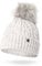 HEYO Damen Wintermütze mit Fleece Innenband H18527 | Slouch Beanie Winter Mütze | Warme Strickmütze mit Bommel | Bommelmütze (Ecru)