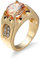 Banemi Gold Schmuck Ringe, Ring Schmuck Damen Versilberter Champagner Zirkonia Oval Damen Verlobungsring Größe 52 (16.6)