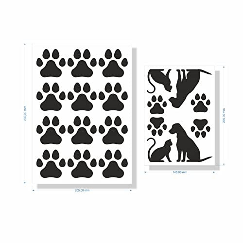 beihaasnatuerlich® 18er Set Katze Pfoten + Hund Silhouette, wasserfeste Aufkleber Hundepfoten, Pfötchen, Sticker für Auto, Motorrad, Wohnwagen, Wand, Laptop, Möbel