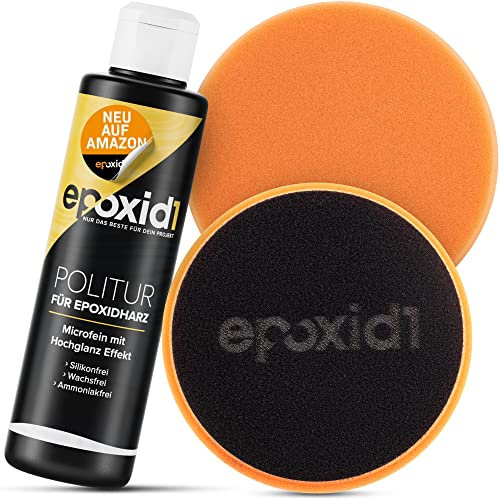 epoxid1® Polierset für Epoxidharz | Polierpaste inkl. Polierschwamm zum polieren von Epoxidharz, Resinharz & Co | Polierscheibe für Poliermaschine & Excenter