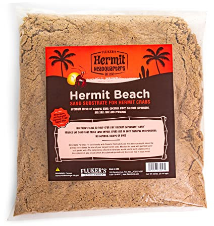 Fluker's All Natural Premium Hermit Crab Sand Substrate, Sand Mixture with Coconut Fiber, For Hermit Crab Tanks, 12 lbs.