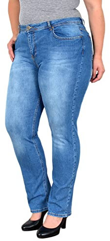 ESRA High Waist Jeans Damen Straight Damen Jeans Stretch