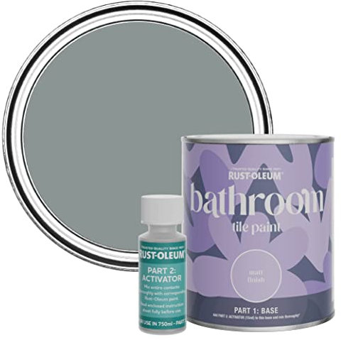 Rust-Oleum Grey Water-Resistant Bathroom Tile Paint in Matt Finish - Slate 750ml