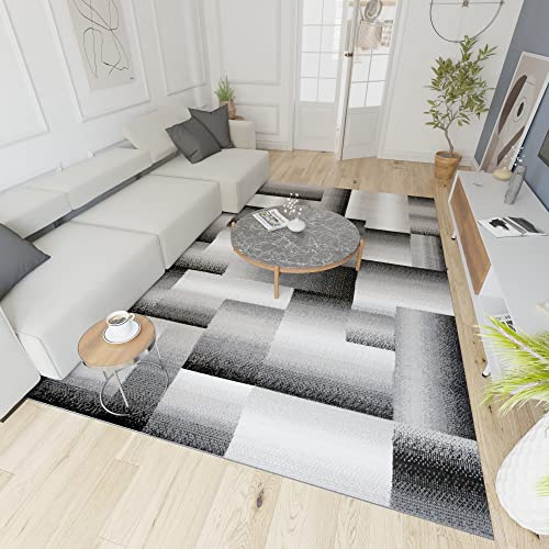 Mazovia Modern Teppich - Kurzflor - Teppich für Wohnzimmer, Schlafzimmer, Esszimmer - ÖKO-TEX Wohnzimmerteppich, Robust und pflegeleicht, Niedrige Florhöhe - Grau 120 x 170 cm