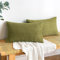 EMEMA Kordsamt Kissenbezug Dekorative Granulat Sofakissen Dekokissen Kissenbezüge Kissenhülle Couchkissen Überwurf Kissen Bezug Zierkissen für Couch Sofa Wohnzimmer 2er Set 30x50 cm Olivgrün