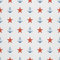 HEKO PANELS Stoff Oxford Wasserdichte Meterware Canvas-Stoff Polyester Stoff Zum Nähen Nähstoffe Dekostoffe Wasserabweisend Blickdicht Anker Sterne 1 Meter 155 x 100 cm