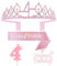 Yiran Rosa 4 Geburtstag Dekorationen für Mädchen, mit It's My 4th Birthday Schärpe und Tiara Krone, Cake Topper, Geburtstag 4 Kerzen, 5 Geburtstag Geschenke Party Dekorationen, 4 Geburtstag Dekoration