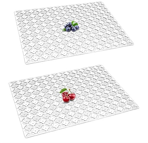Top-spring Alfombrilla protectora para fregadero, 2 unidades, para fregaderos de cerámica/acero inoxidable, alfombrilla de drenaje cortada a medida, 30 x 40 cm (transparente)