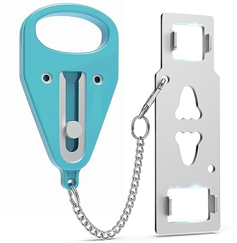 ZGD ZGD Portable Door Lock Security,Hotel Door Locks for Travelers,Home Security Devices for Apartment, Airbnb, College, Hotel, School-Additional Home Safety Lock for Front Door(Lake Blue)