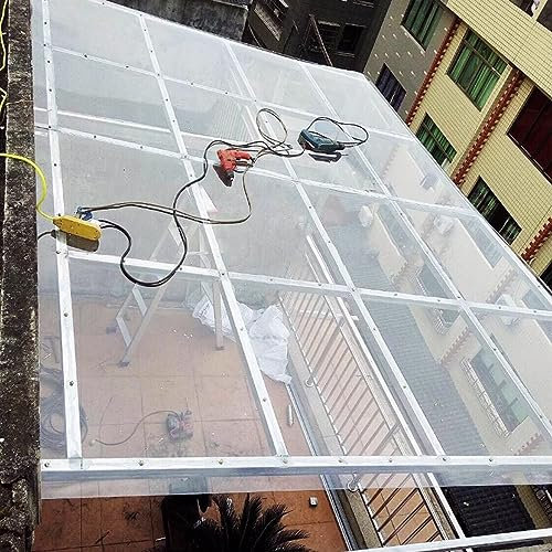 XINGWANGG Placas de Policarbonato Planchas Transparentes Impermeable,Láminas de Repuesto para Exterior,Paneles para Tejado,Toldo Marquesina para Jardín Terraza,con Tornillos,Personalizable (0.6x2m)