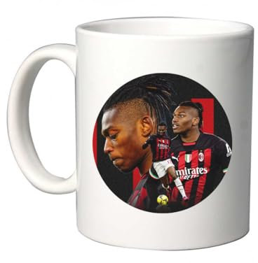 irpot Tazza colazione bianca in ceramica con stampa personaggio a scelta possibilità di personalizzazione Idea regalo festa a tema compleanno battesimo natale bomboniera (Milan Leao)