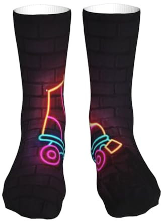 FUkker Crew-Socken, Kompressionssocken, lässige, neuartige Sportsocken, 40 cm lang, für Unisex, Rollschuh