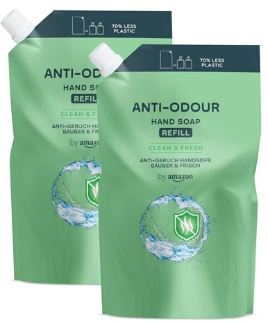 by Amazon Anti-Odour Handseife Nachfüllpack, 2 x 1000 ml