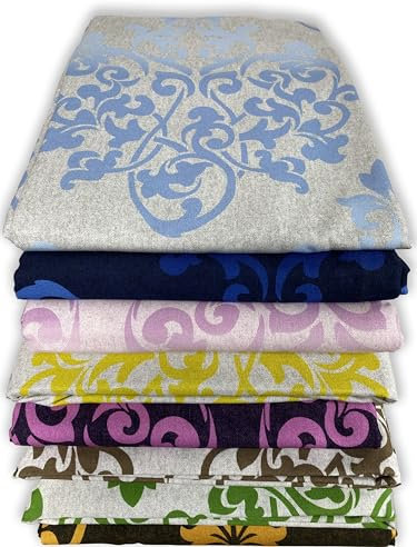 Byour3 - Cubretodo Estampado Multiuso Tela Decorativa 100% Algodón Funda de Sofá Salón Colcha Funda Mesa Sofá 3 Plazas Cama Doble Mantel Lavable (Damasco Fucsia, 260x275 cm)