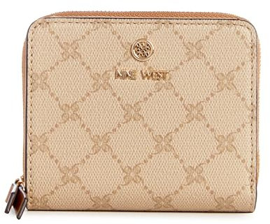 Nine West LINNETTE SLG Small Zip Around New Khaki Logo/Camel, Khaki-Logo, Small