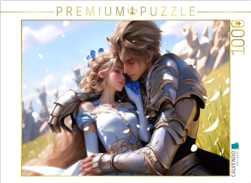 CALVENDO Puzzle Ritter und Prinzessin - Manga Style | 1000 Teile Lege-Größe 64 x 48 cm Foto-Puzzle für glückliche Stunden