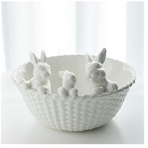 Bol à fruits Bol à fruits créatif 3D lapin en céramique bol séparé assiette à salade de fruits plateau à œufs assiette à gâteau décoration de cuisine cadeau de mariage bol à ramen récipient à fru