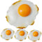 Abaodam 4pcs Multi-function Fried Egg Decor Lifelike Food Toy Kid Toys Miniatures Food Simulated Fried Egg Model Fried Egg Props Cake Decoration Child Pvc Omelette Fried Eggs Frying Pan
