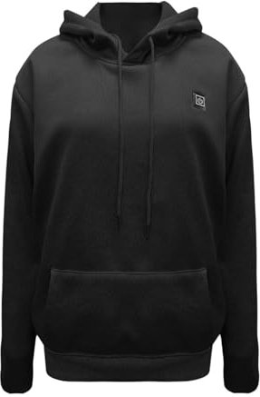 USB-Heiz-Hoodie mit elektrischer Heizung und wärmendem Kapuzen-Hoodie für lässige Männer und Frauen Rotes Sweatshirt (Black, XXXL)