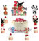 7 Stück Bunny Tortendeko,Bunny Cake Topper 2 Jahre,Bunny Kinder Kuchen Deko Geburtstag,Bunny Cake Birthday Party Decoration,Geeignet für Kindergeburtstage