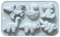 Dinosaurier-Kuchenform - Dekorative Backform, Party-Kuchenform für | 6 verschiedene Hohlräume Silikon-Backformen in Dinosaurier-Form, lustige Kuchenform in Form