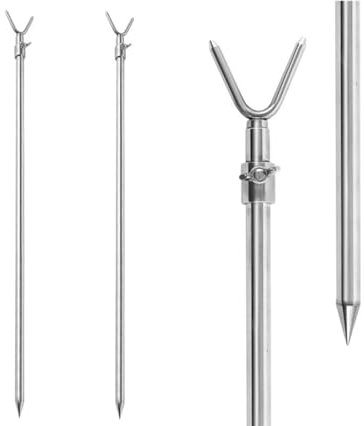 Fishing Bank Stick Stainless Steel: 83-153cm Telescopic Carp Fishing Bankstick Rod Rest Set of 2