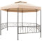 Strandzelt Shelter Pavillon Pavillons - Gartenpavillon Partyzelt Hexagonal Beige 323x265 cm für Terrasse Garten Camping Party