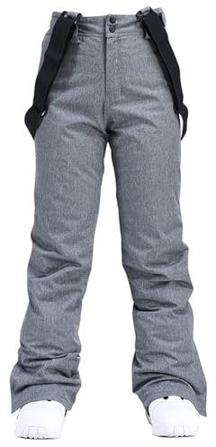 SOOUICKER Skihose Herren Warm Weit Skihose Unisex mit Trägern Latzhose Herren Ski Snowboardhose Herren Baggy Schneehose Herren Snowboard Skihose Große Größen Modern