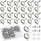 SOFPLATE 1 Box 300 Teiliges Ohrstecker Set 8mm Tablett Cabochon Ohrringfassungen Lünettenbecher Rohlinge Ohrstecker Und Verschluss Aus Edelstahl Mit Ohrringverschlüssen Aus Kunststoff Zur Schmuckhers