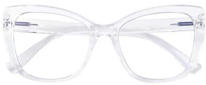 SKYWAY Reading Glasses for Women, Fashion Oversized Blue Light Blocking Computer Readers, Large Square Cat Eye Reading Glasses with Spring Hinge