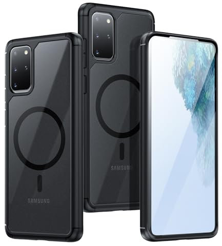 Guizzcg für Samsung Galaxy S20 Plus Hülle,Kompatibel mit MagSafe - Transluzente Matte Rückseite Sturzfest Stoßfest Schutzhülle Anti-Fingerabdruck Schwarz