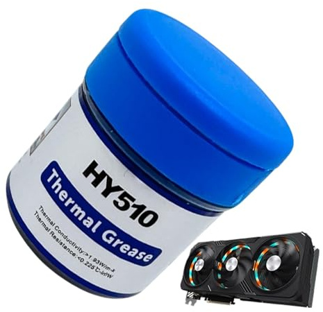 Wärmekleidung Wärmeleitpaste - 20 g Hochthermische Leitfähigkeit CPU -Paste, leitendes Fett für Kühlprozessoren/Grafikkarten/Kühlkörper, Silikon -Wärmeverbindung mit 1000 Viskosität & -30 ° C - 300 °